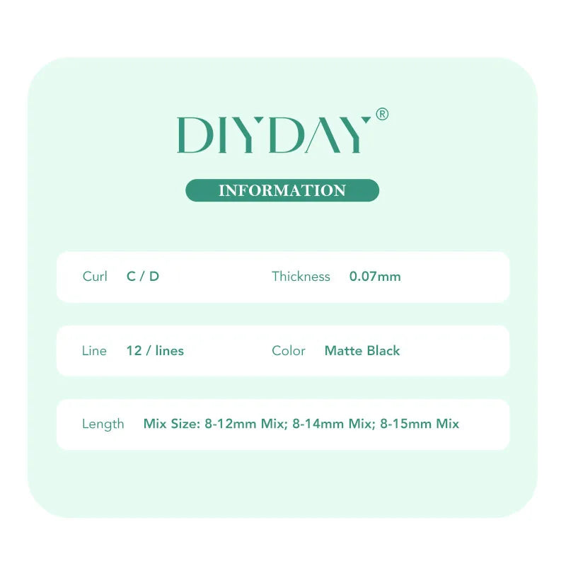 DIYDAY U-shaped 3D 4D 5D 6D Eyelash Extension New Style U Shape W Bloom Lashes Premade Fans Lightweight Fluffy Mink Faux Eyelash