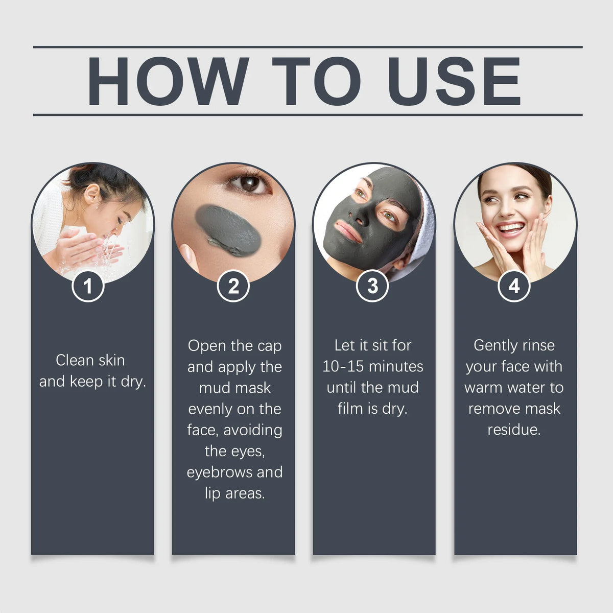 Pore Cleaning Clay Mask Mud Shrinking Pores Moisturizer Hydrating Exfoliating Oil Control Blackhead Pimple Acne Treatment Mask