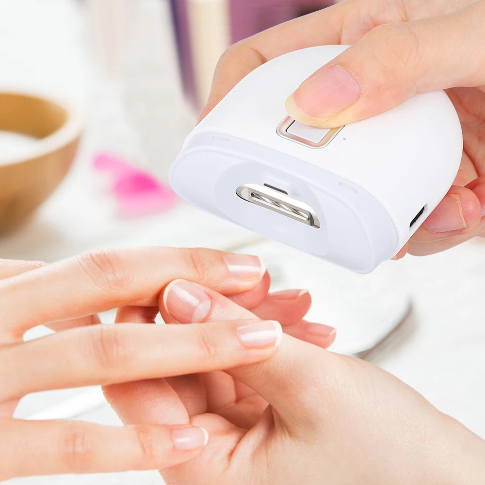 Electric Nail Clipper Cutter With LED Light 2in 1 Automatic Nail Grinder Trimmer For Baby Adult Mini Manicure Tools Nail Care