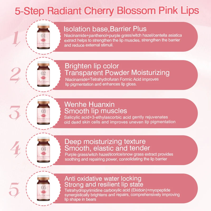 SOBER SKIN Natural Rose Lip Care Rose Scrub Lip Balm Lighten Dark Lip Color Brighten Roma Pink Lip