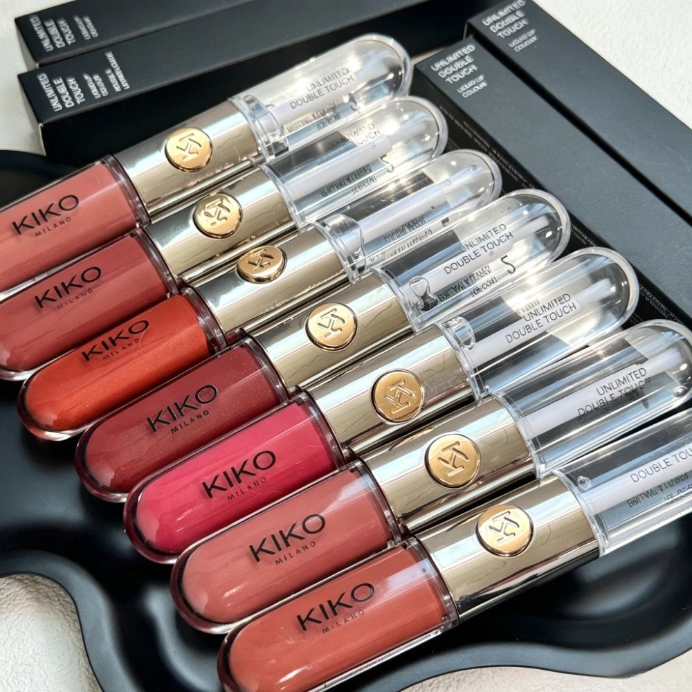Luxury KIKO Milano Unlimited Double Touch 103 Milk Tea Double Headed Lipstick Mirror Non-Stick Long-Lasting Moisturizing Daily
