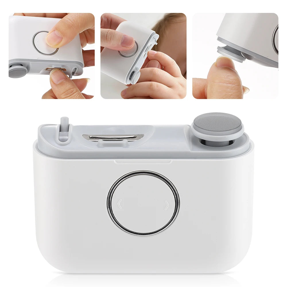 Electric Nail Clipper Cutter With LED Light 2in 1 Automatic Nail Grinder Trimmer For Baby Adult Mini Manicure Tools Nail Care