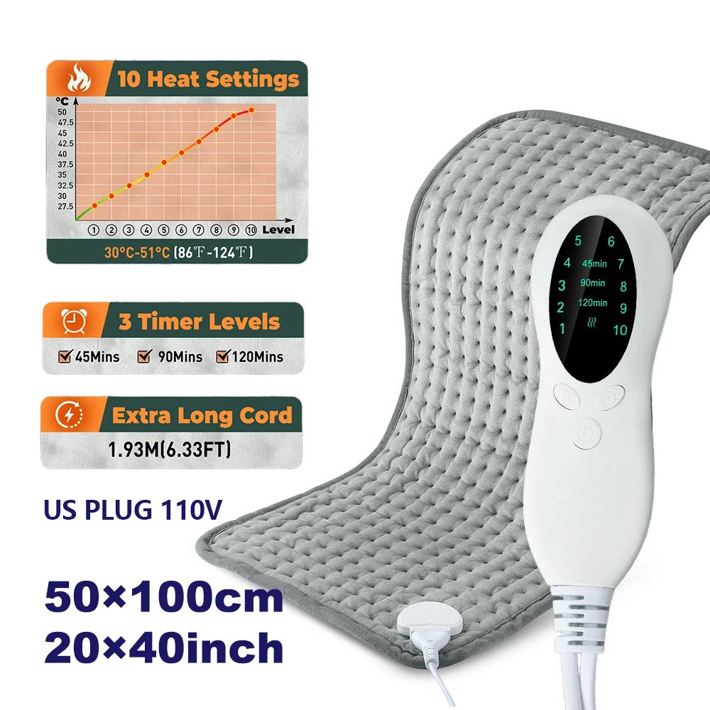 Home Electric Heating Pad Back Shoulder Office Winter Warming Blanket 10 Heat Thermal Mat Abdomen Period Menstrual Belt