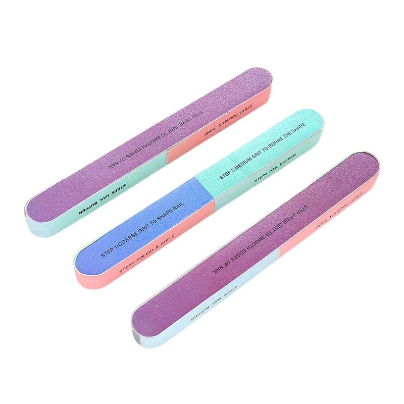 Multi Surface Printed Nail Polishing File 7 Sides Manicure Strip Professional Salon DIY Gel Nail