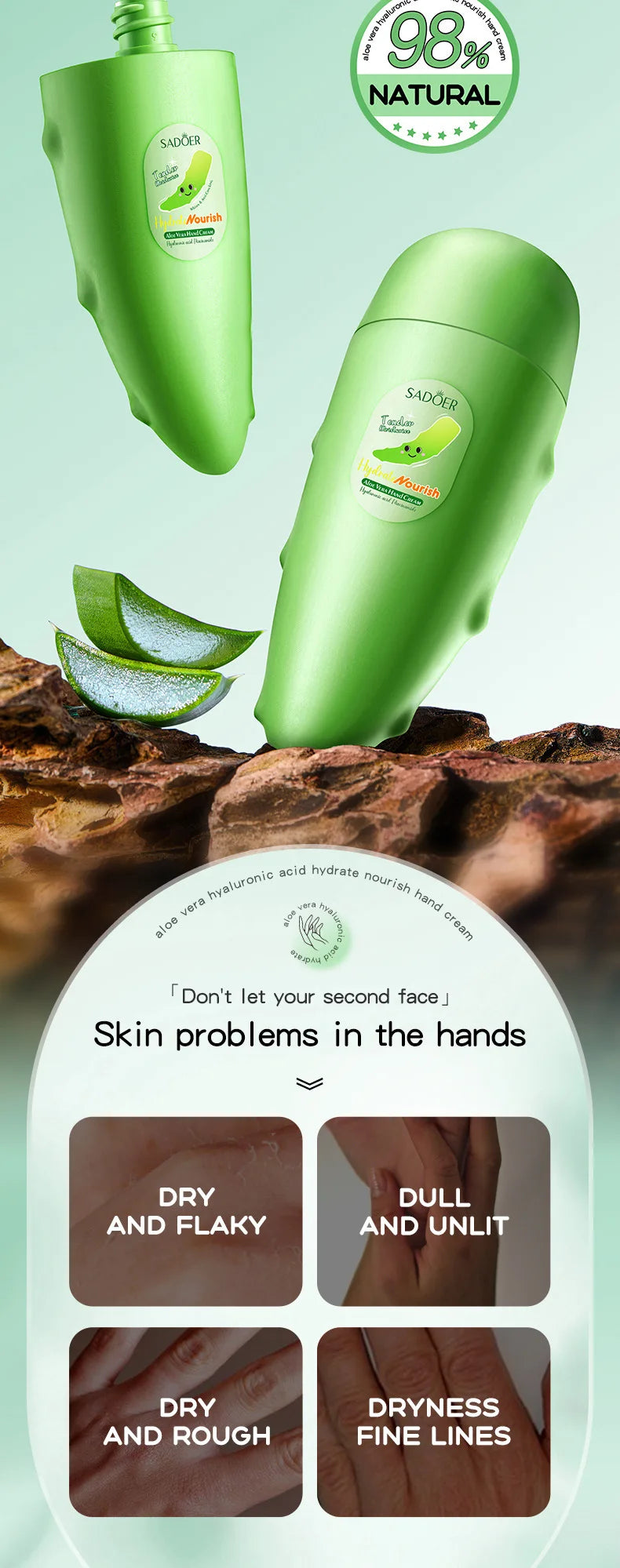 SADOER Mango Peach Aloe Vera Lemon Fruit Hand Cream Moisturizing Brightening Repairing Hand Creams For Hands Skin Care