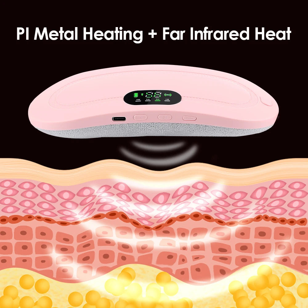 USB Menstrual Electric Heating Pad for Abdominal Vibration Massager Women Period Care Belly Heater Winter Warming Palace Belt