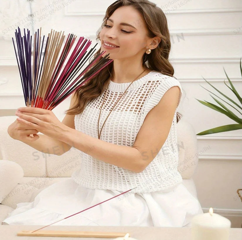 6 sets of approximately 126 high-quality aroma diffuser sticks - including lemongrass, lavender, vanilla, orange, strawberry, and coffee, suitable for purification, yoga meditation, and home use - a perfect gift with long-las