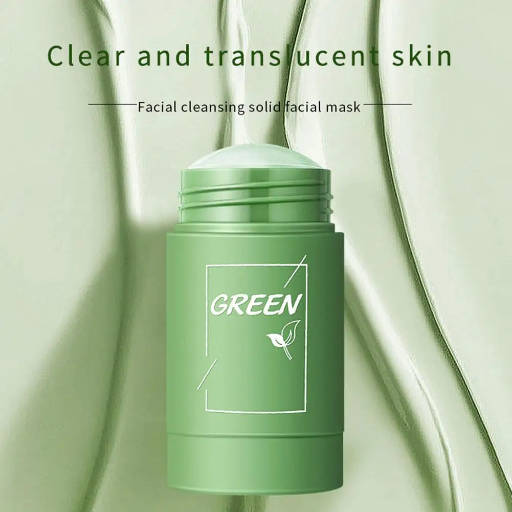 1/3PCS Green Tea Clay Stick For Face, Green Mask Stick Smear Acne Shrink Blackhead Green Tea Extract Facial Mask Pore Cleansing