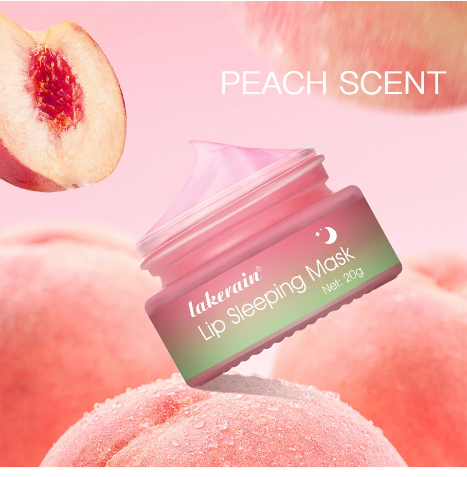 Jelly Peach Lip Sleeping Collagen Mask Hydrated Pink Lip Repair Nourish Protect Volumizes Dry And Chapped Lips Care Products