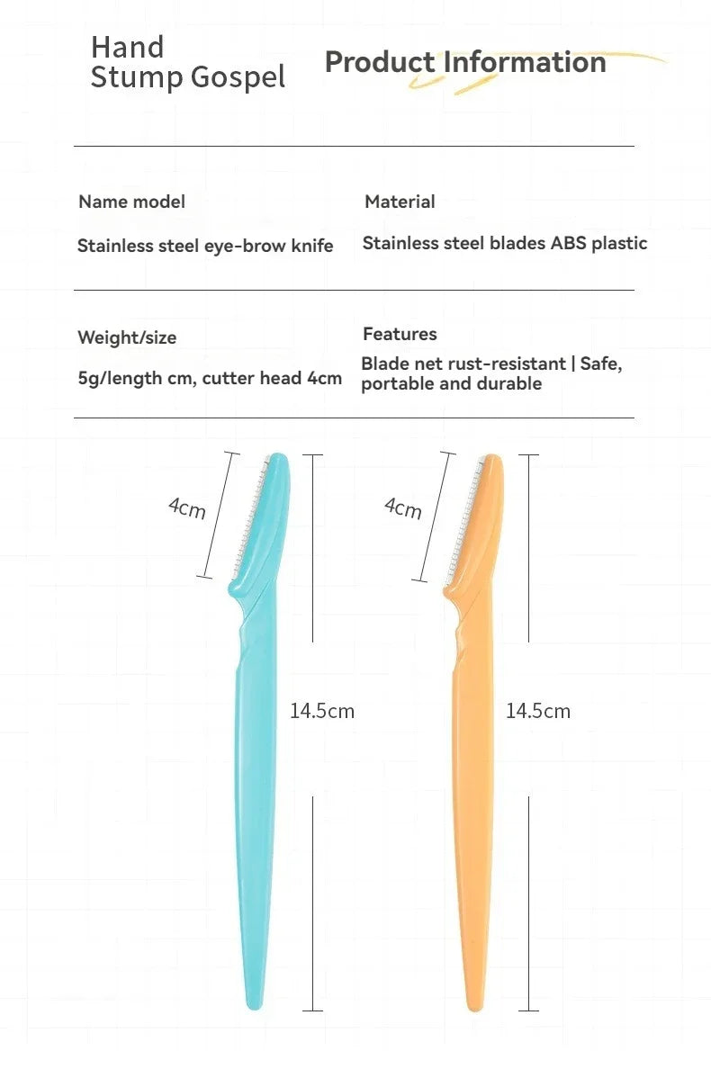 Stainless Steel Eyebrow Razors,Multipurpose Facial Hair Trimmers with Protective Cap for Men & Women,Exfoliating Tool for Beard