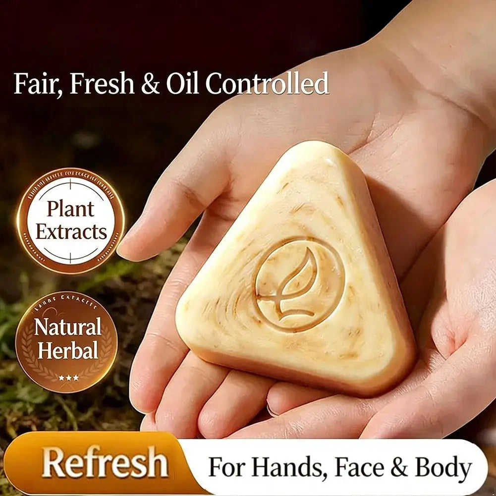120g Face Soap with Foaming Net Seven Seed White Ancient Method for Oil Control Gentle Herbal Cleansing Skin
