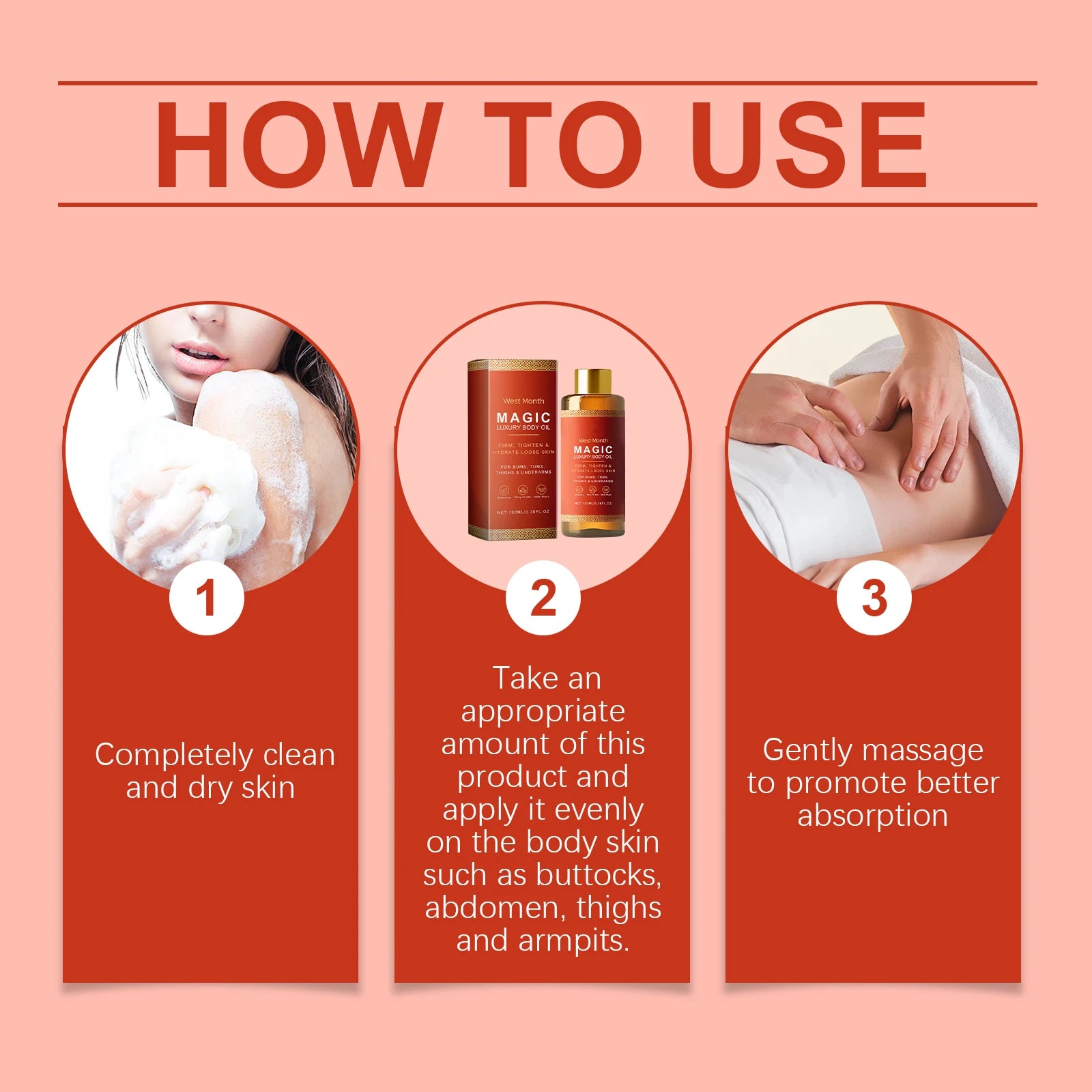 West&Month Daily Hydration Body Moisturizing Oil Firming Radiance-Boosting Moisturizer for Body Massage