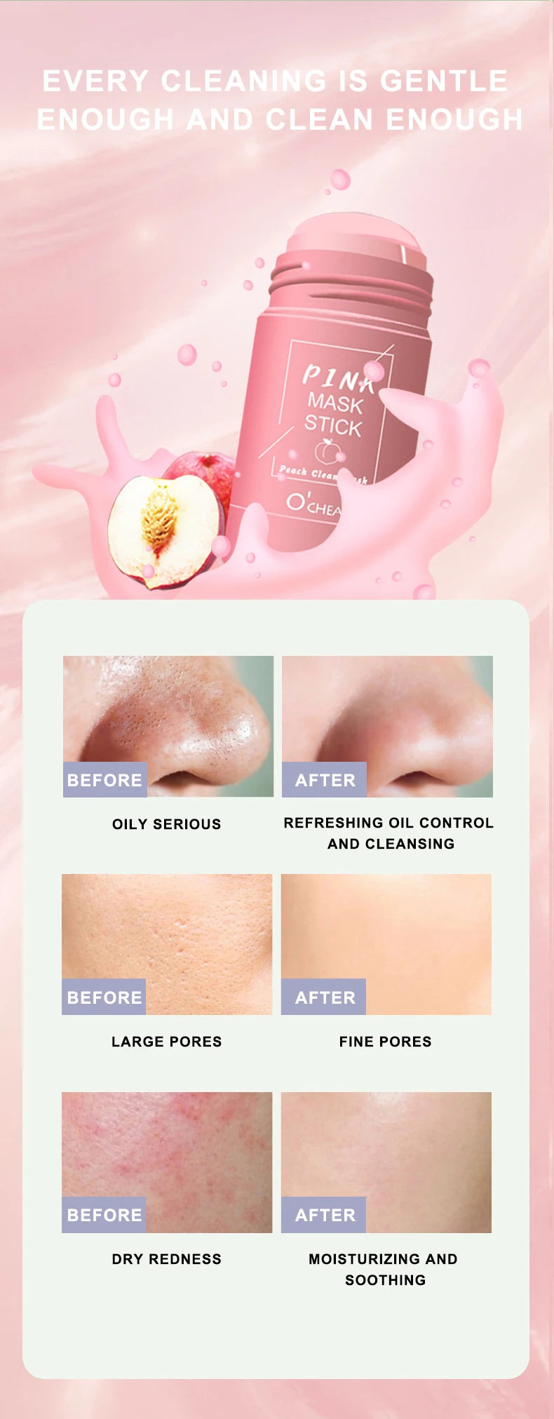 Ocheal Mask Green Tea Bamboo Charcoal Solid Facial Cleansing Stick Deep Cleansing Pores, Removes Blackheads, Controls Oil, Moisturizes and Hydrates, Smear-On Mud Mask for Men and Women.