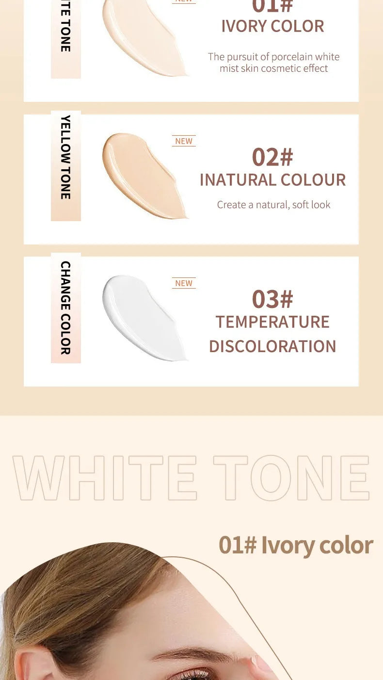 Color Changing Foundation Makeup Concealer Long Lasting Moisturizing Nourishing Oil-Control Skin Face Base Cosmetics