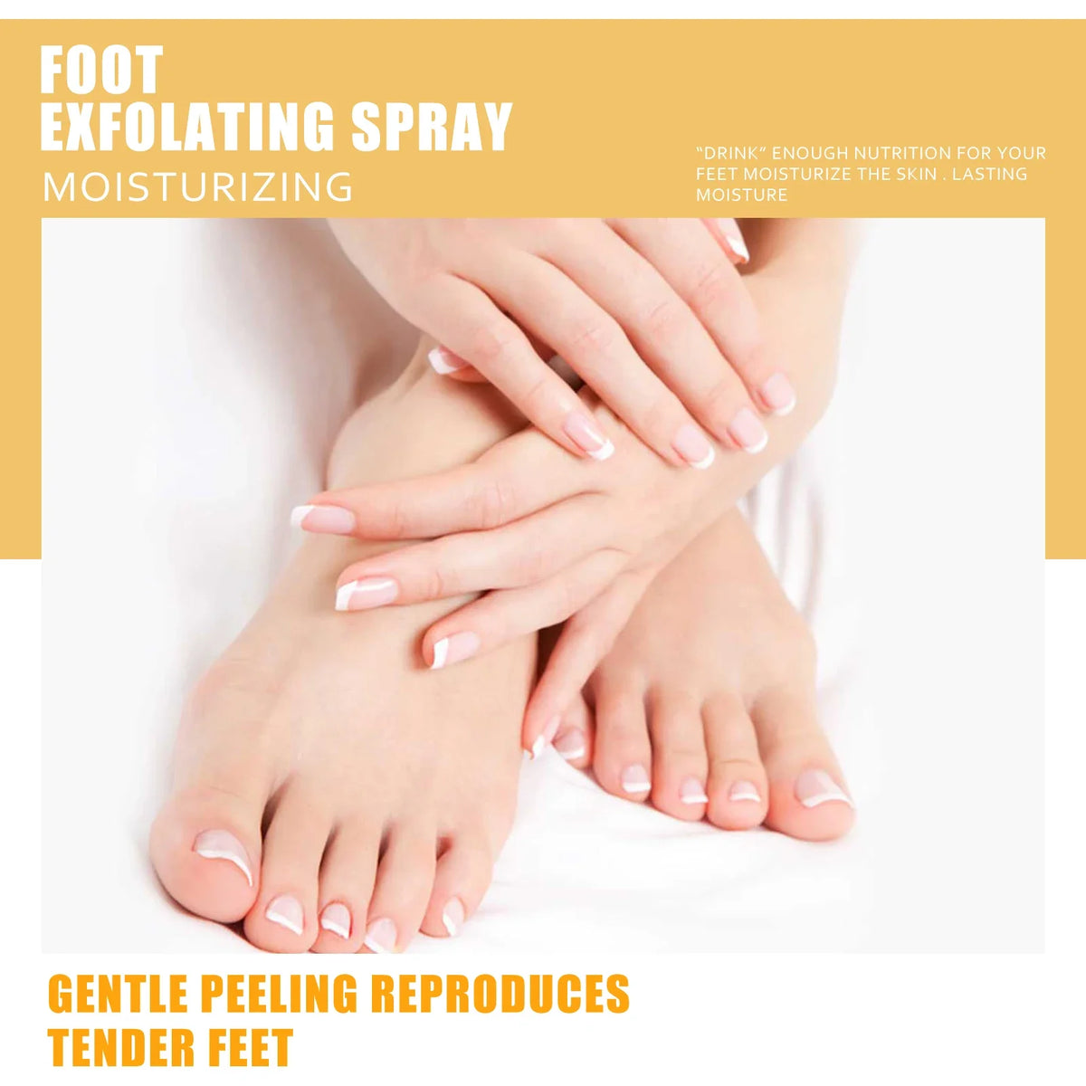 Foot Exfoliating Spray Repairing and Brightening, Removes Dead Skin and Calluses, Foot Whitening Care Spray Foot Care Liquid
