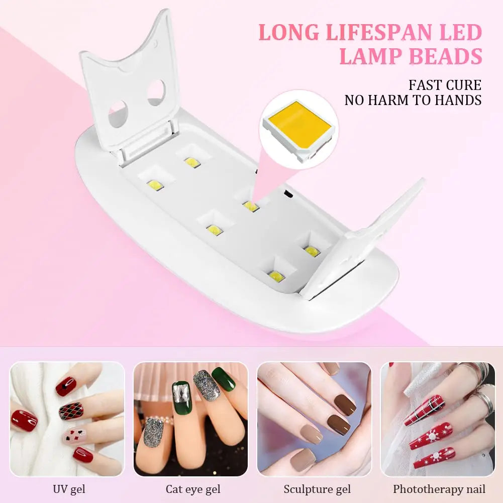 Professional Nail Lamp UV Light LED Gel Polish Cured Nail Dryer Machine Portable USB UV Home Nails Dry Tool Lamp Gel Varnish