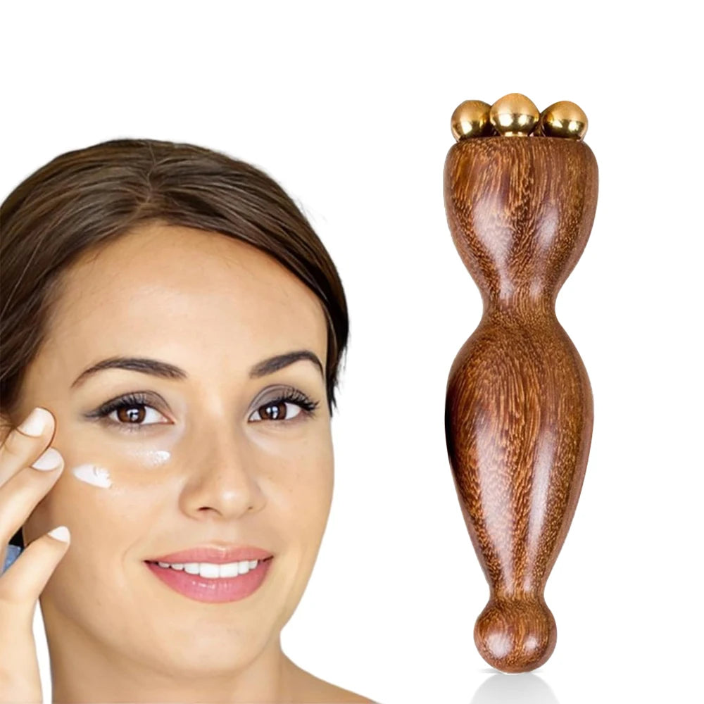 1pcs  Hot Face Massage Tools Lotus Seedpod Beauty Brass & Rosewood Dark Circles Gua Sha Tool Eye Relaxation Meridians Acupoint