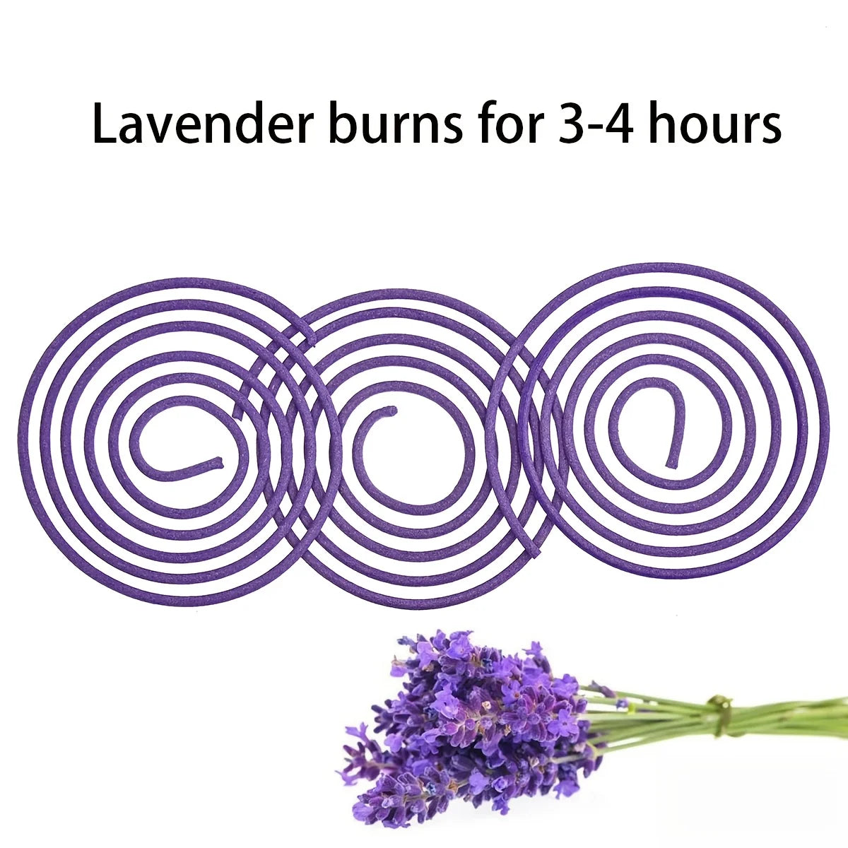 50 Lavender Scented Spiral Candles, Burning Time for 3-4 Hours, Fresh and Elegant Fragrance, Suitable for Yoga, Meditation, Home, Office and Outdoor Use, Portable and Long-Lasting Fragrance, Natural and Long-Lasting Lavender