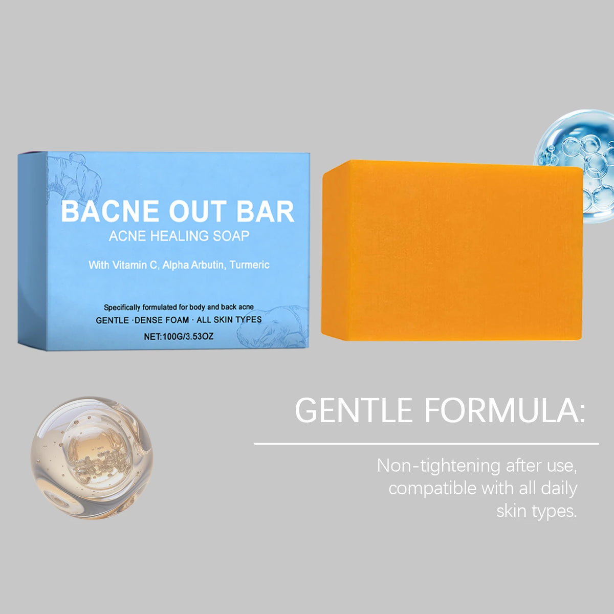 Body Cleansing Soap Gentle Anti Acne Exfoliating Facial & Body Cleanser Brightening Oil Control Soothing Skin Care Shower Soap