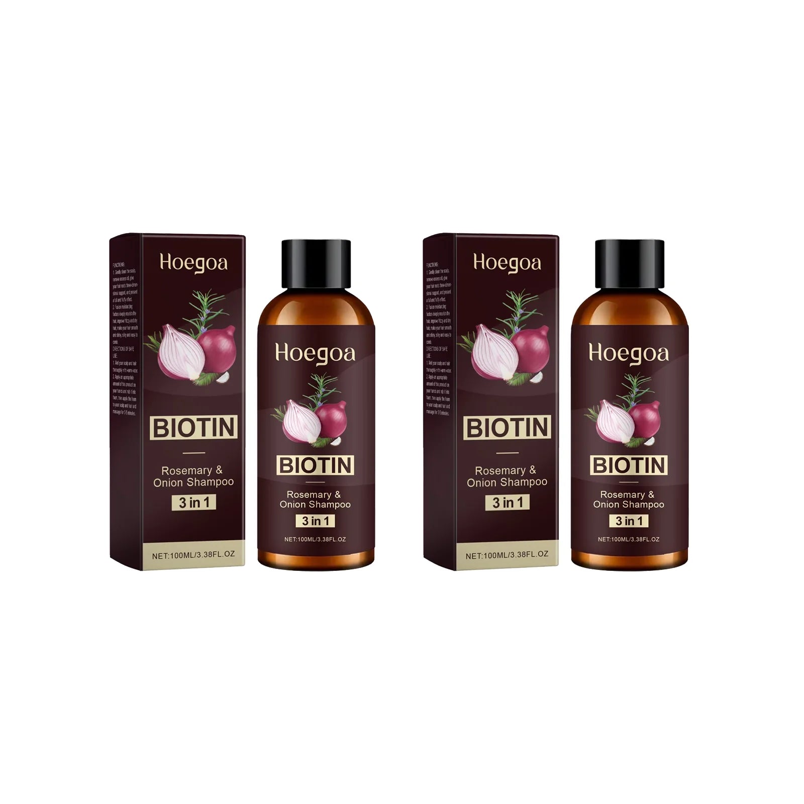 3 In 1 Rosemary Biotin Shampoo Hair Growth Thickening Anti Loss Strengthening Root Oil Control Deep Cleansing Volumizing Shampoo