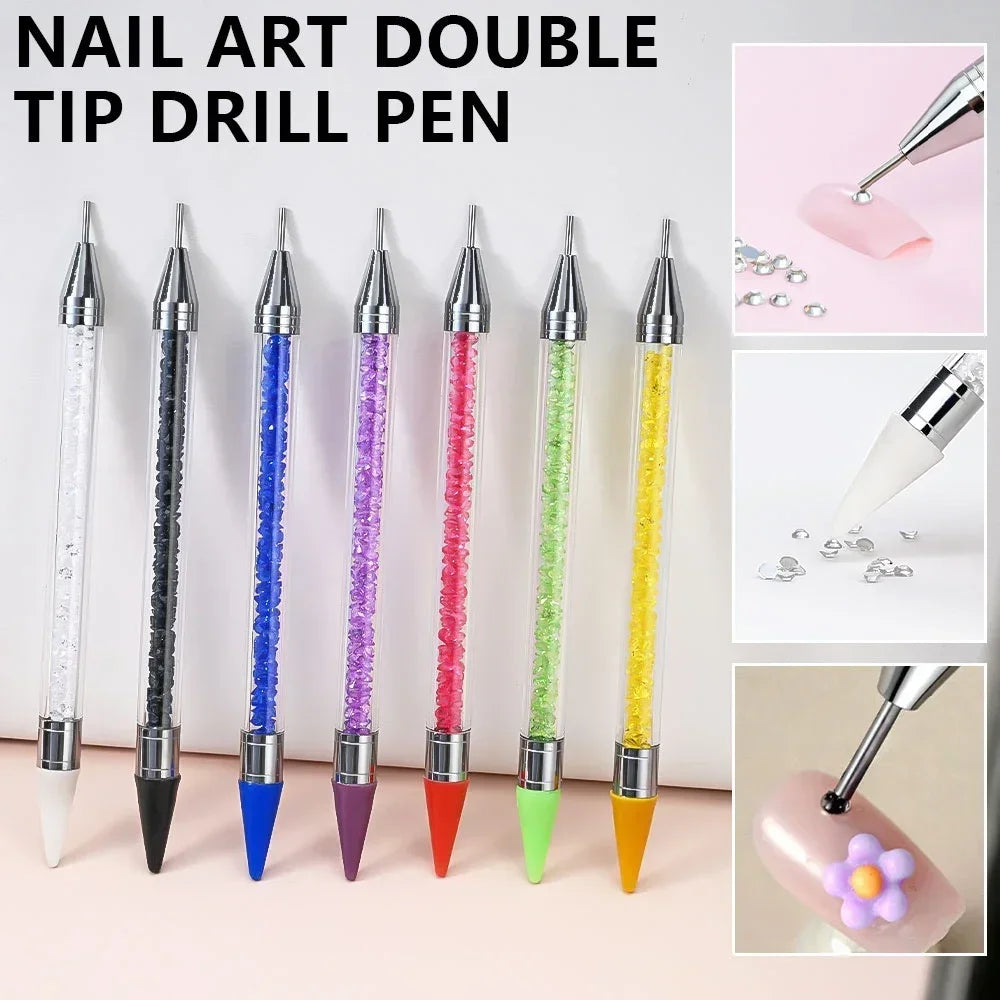 1pc Wax Nail Rhinestone Picker Dotting Pen Dual-ended Wax Pencil For Rhinestones Tip Crystal & Gem Nail Art Tool for DIY Manicur