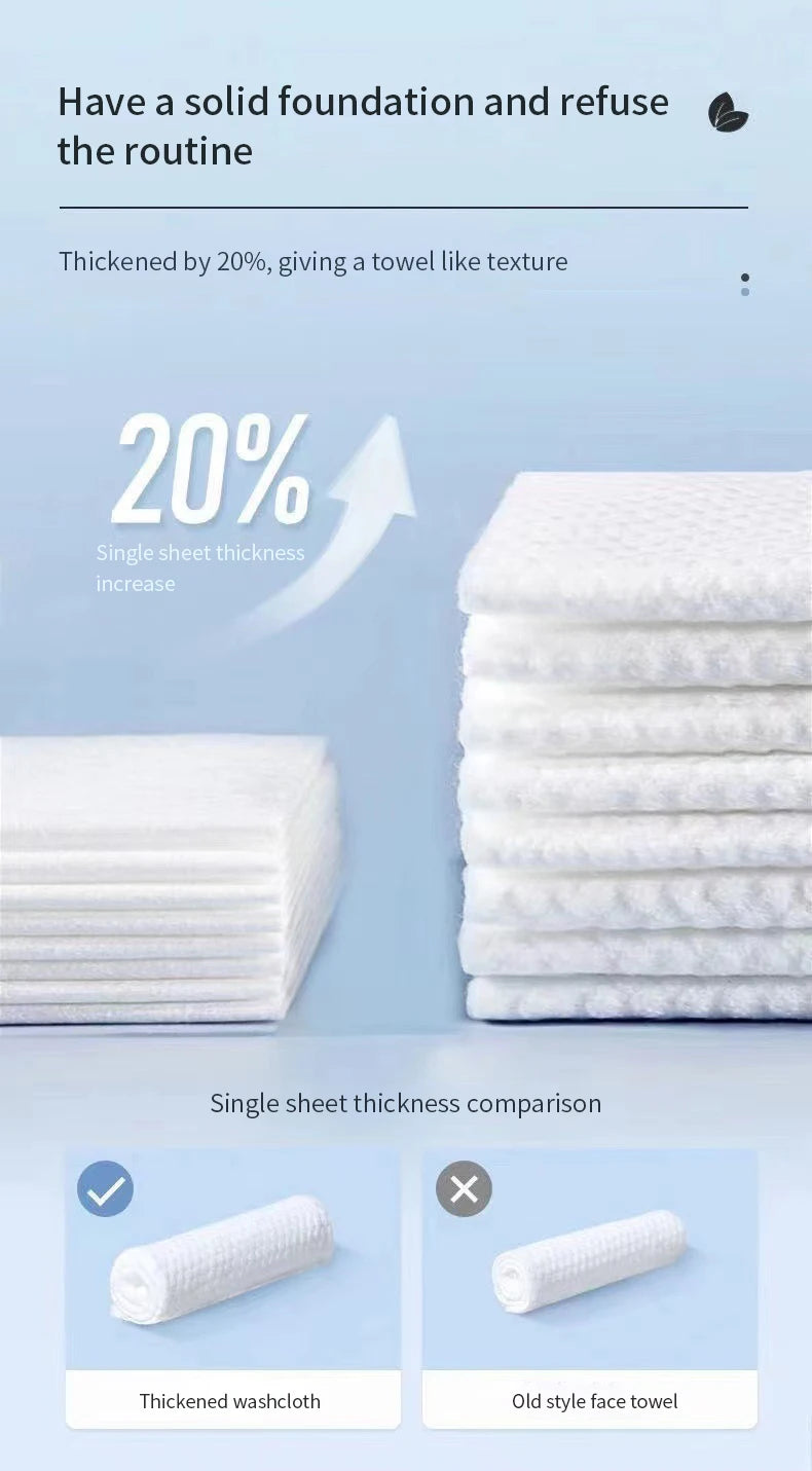 Natural Disposable Face Towel Travel Facial Cleansing Wet And Dry Makeup Remover Pearl Cotton Soft Makeup Nonwoven Towel