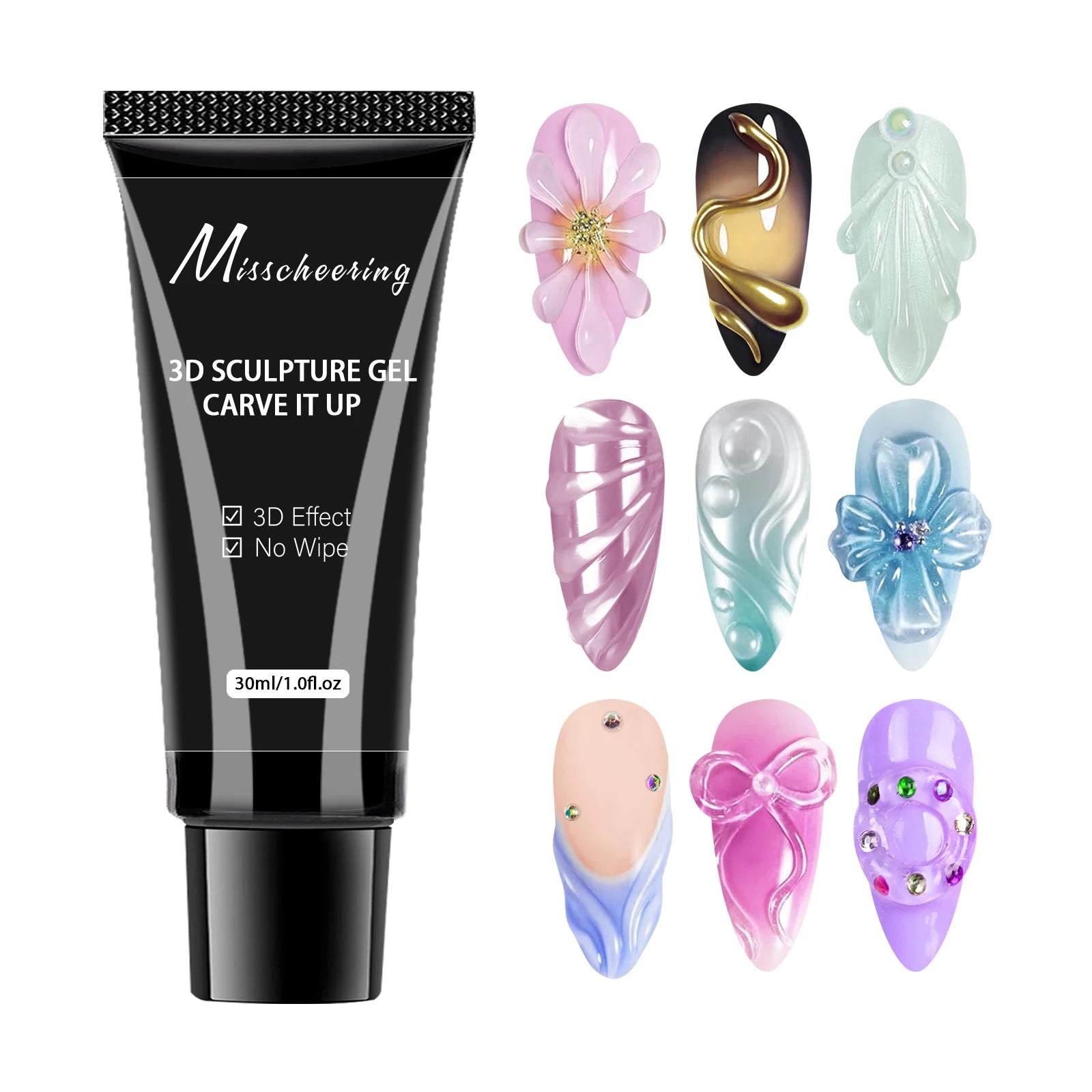 15ml 3D Nail Art Gel - DIY Designs Waterproof Sculpting gel Waterproof Nail Art Design Gel for Intricate Carvings & Shapes
