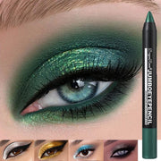Smoky Dark Green Eyeshadow Pencil Stick Waterproof Pearlescent 12 Colors Metallic Glitter Eye Shadow Highlighter Pen Makeup Tool