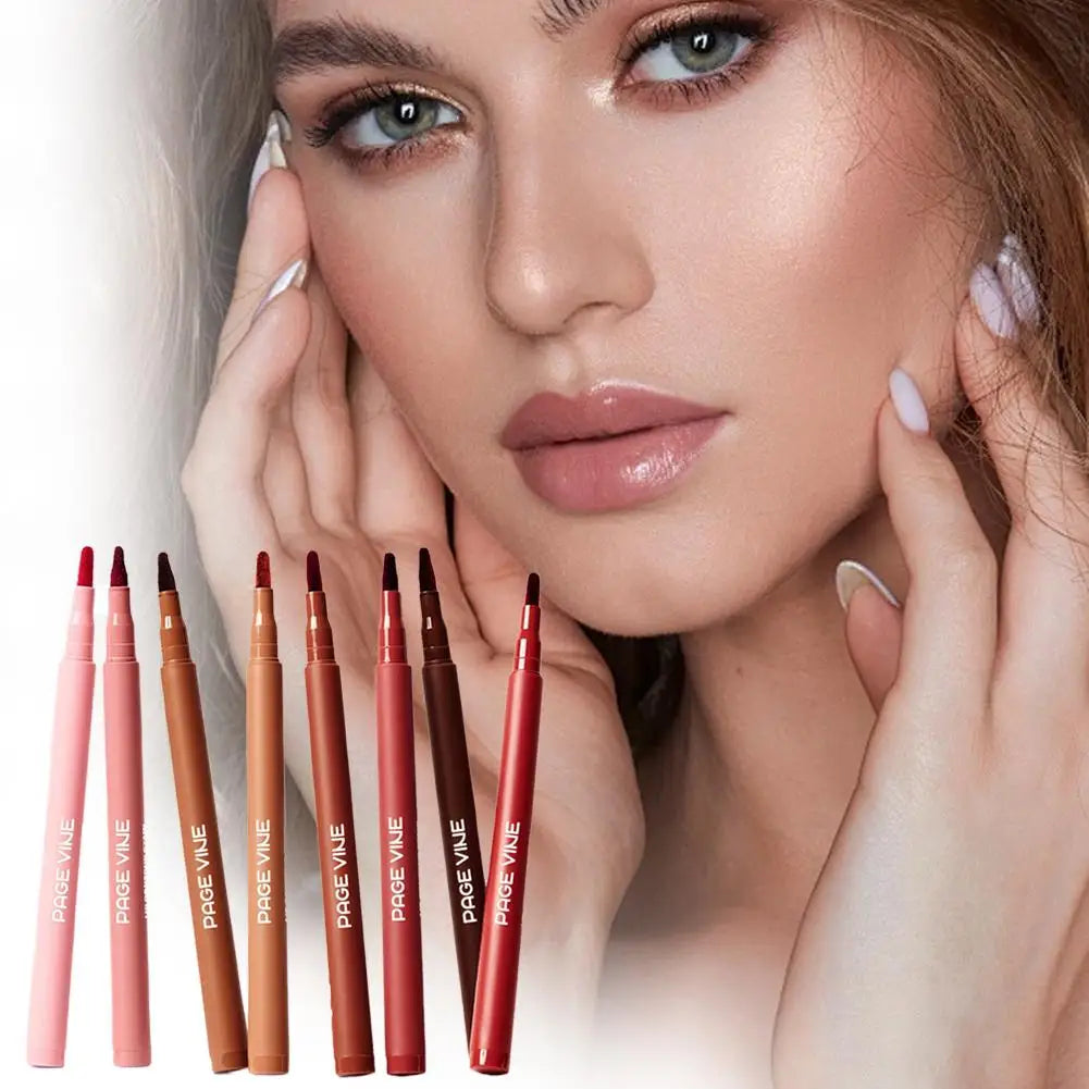 PAGE VINE Lip Liner LongLasting Waterproof Highly Pigmented Long-lasting Color Creates 3D Plump Lips Defining Makeup