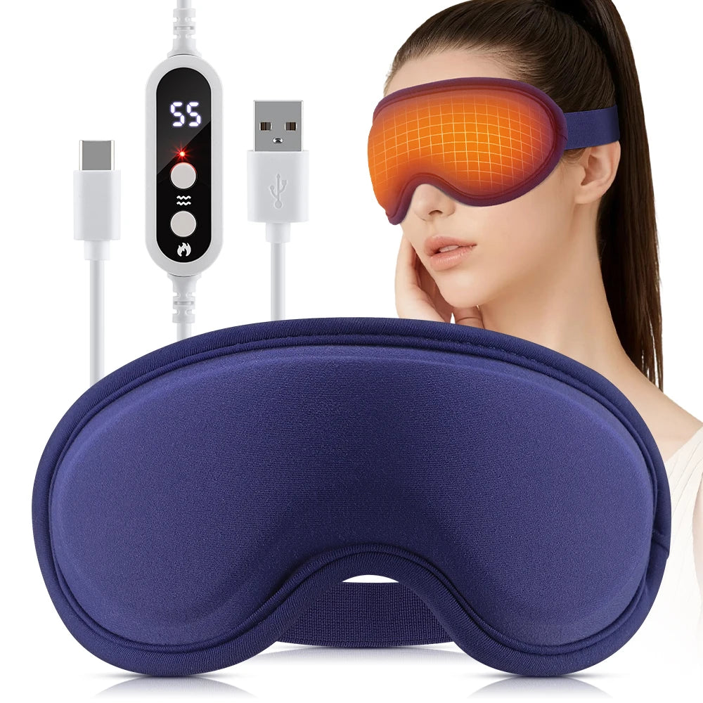 Electric Steam Eye Mask 3D Vibration Massage 5 Levels Hot Compress Smart Timing Sleep Shading Relieve Eye Fatigue Eye Care