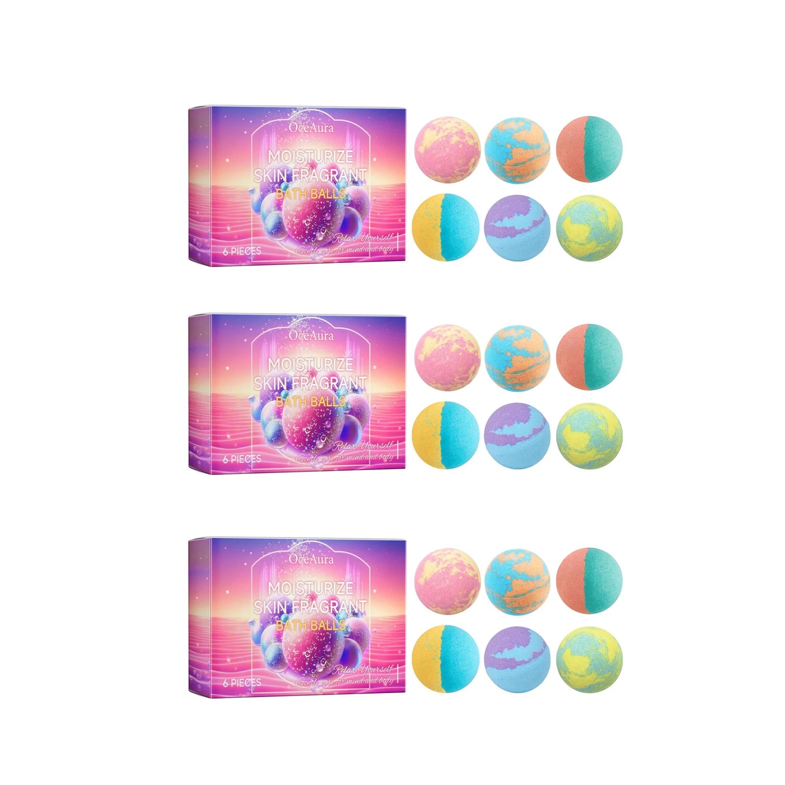 Bubble Bath Bombs Rosemary Lavender Aromatherapy Body Cleaning Exfoliating Relaxation Moisturize Stress Relief Shower Salt Balls