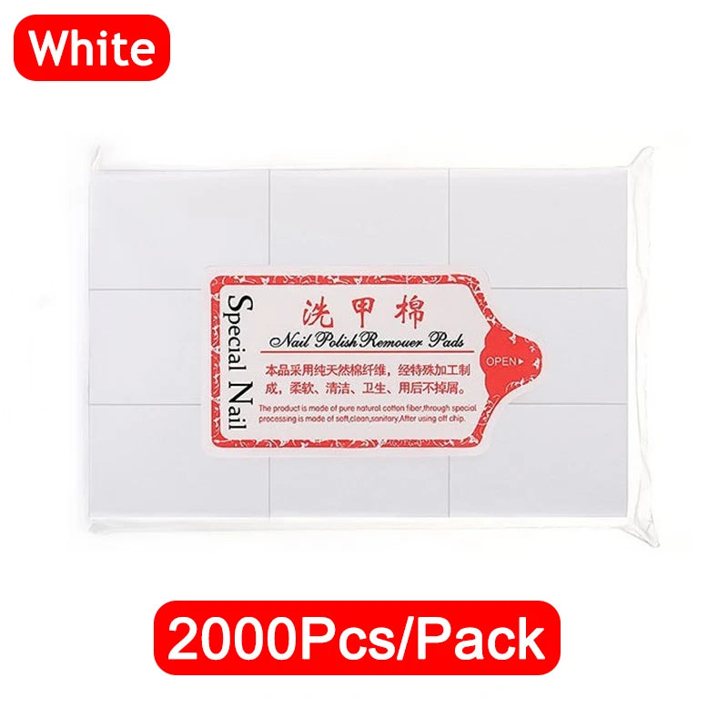 100/3000Pcs Professional Nail Wipe 100% Cotton Pads Lint-Free Nail Cotton Gel Polish Remover Nail Art Cleaning Tools