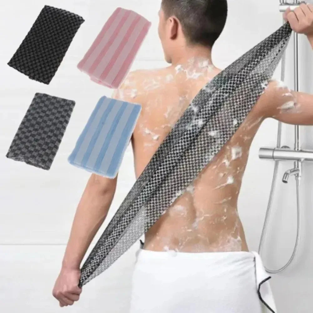 Nylon Exfoliating Bath Brush - Shower Scrubber for Back & Body, Soft Shower Sponge Bathroom Accessories
