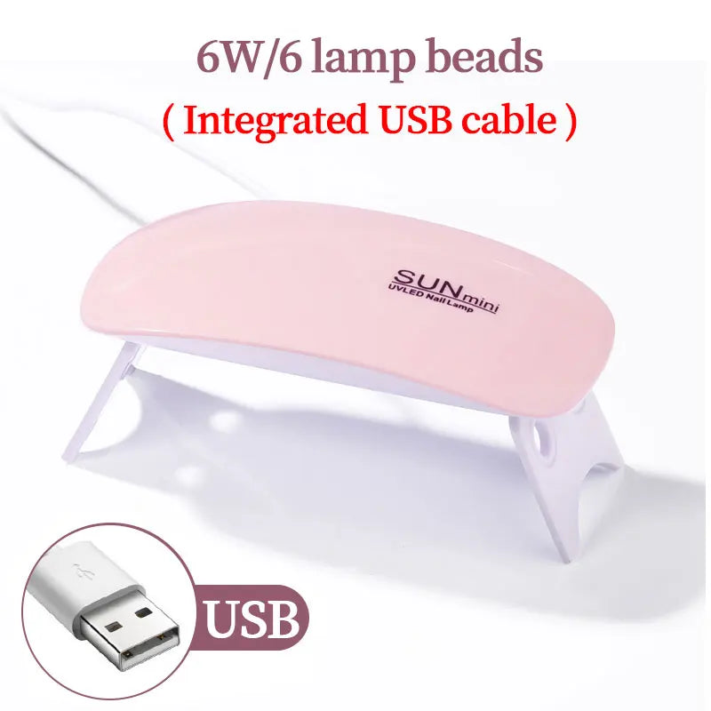Professional Nail Lamp UV Light LED Gel Polish Cured Nail Dryer Machine Portable USB UV Home Nails Dry Tool Lamp Gel Varnish