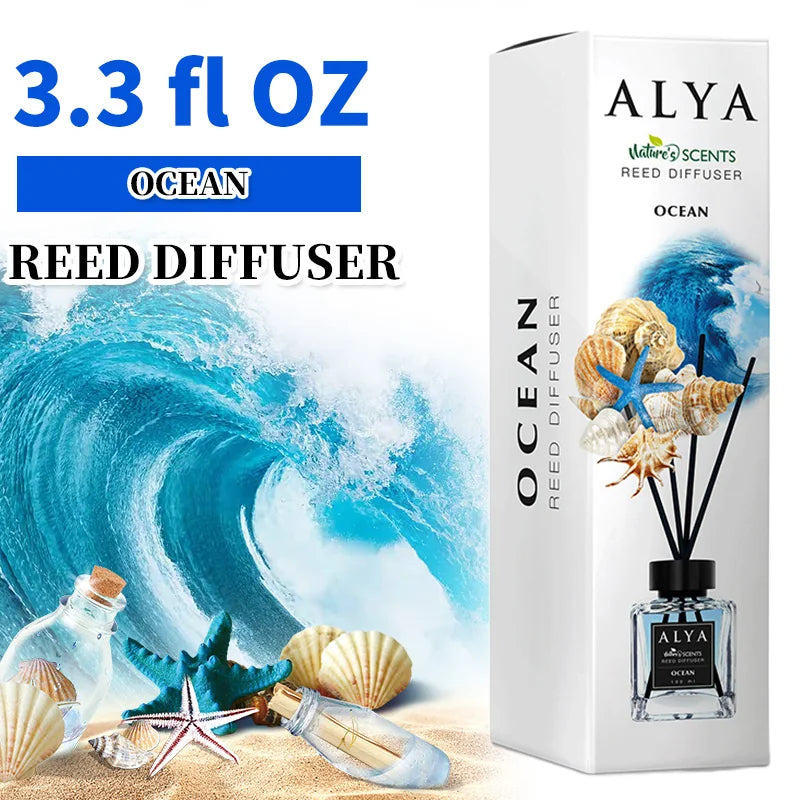 3.3oz Reed Diffuser Set with 14 Scents & 4 Incense Sticks | Long-Lasting Essential Oil Air Freshener | for Bedroom, Bathroom, Ho