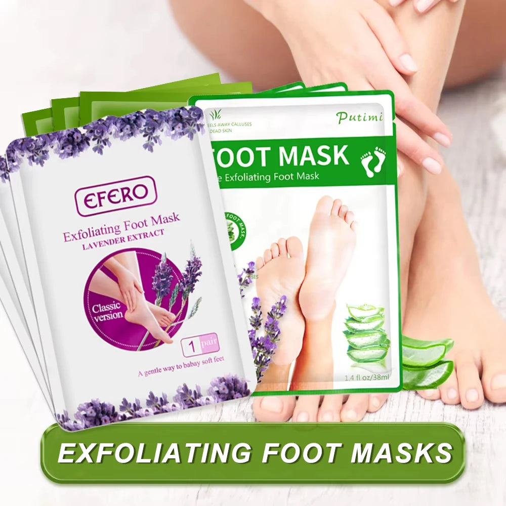 1/2/3 Pair Feet Exfoliating Foot Masks Pedicure Socks Exfoliation Scrub for Feet Mask Remove Dead Skin Heels Foot Peeling Mask