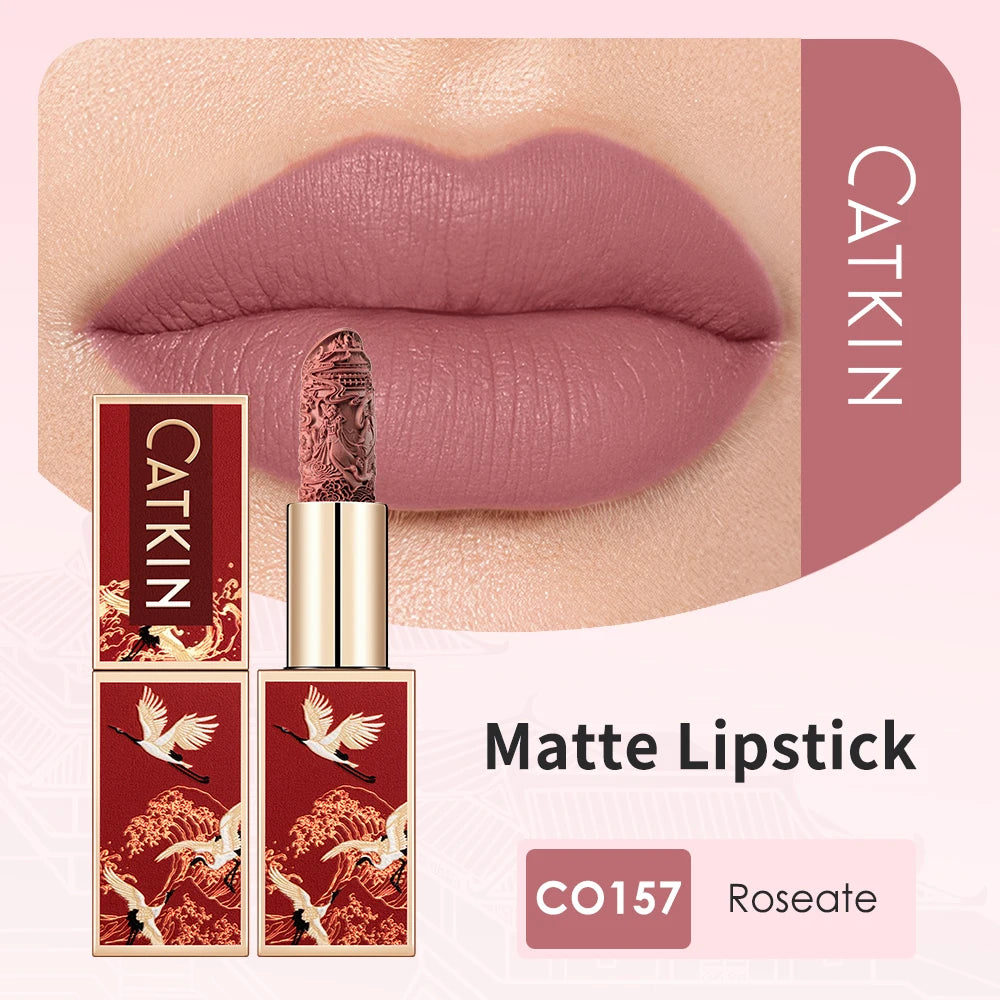 CATKIN Makeup Velvet Matte Lipstick, Hydrating Satin Long Lasting Lipstick with Smooth and Creamy Texture