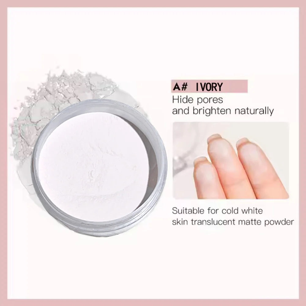 Waterproof Matte Loose Setting Powder – Oil Control, Brightening, Long-Lasting, Natural Finish, Multi-Skin, Unisex, Certified