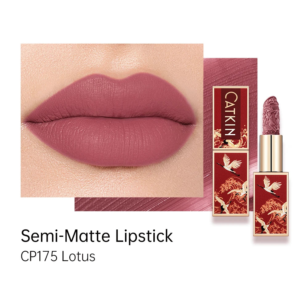 CATKIN Makeup Velvet Matte Lipstick, Hydrating Satin Long Lasting Lipstick with Smooth and Creamy Texture