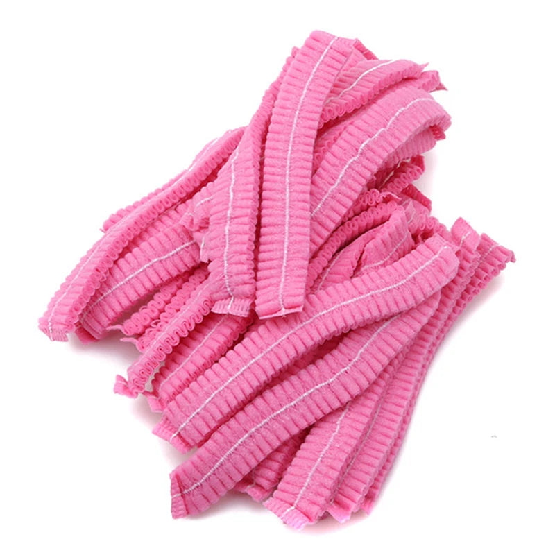 100pcs/Pack Disposable Hair Head Covers Net Bouffant Dustproof Anti Dust Caps Breathable Shower Bathing Hats Kitchen