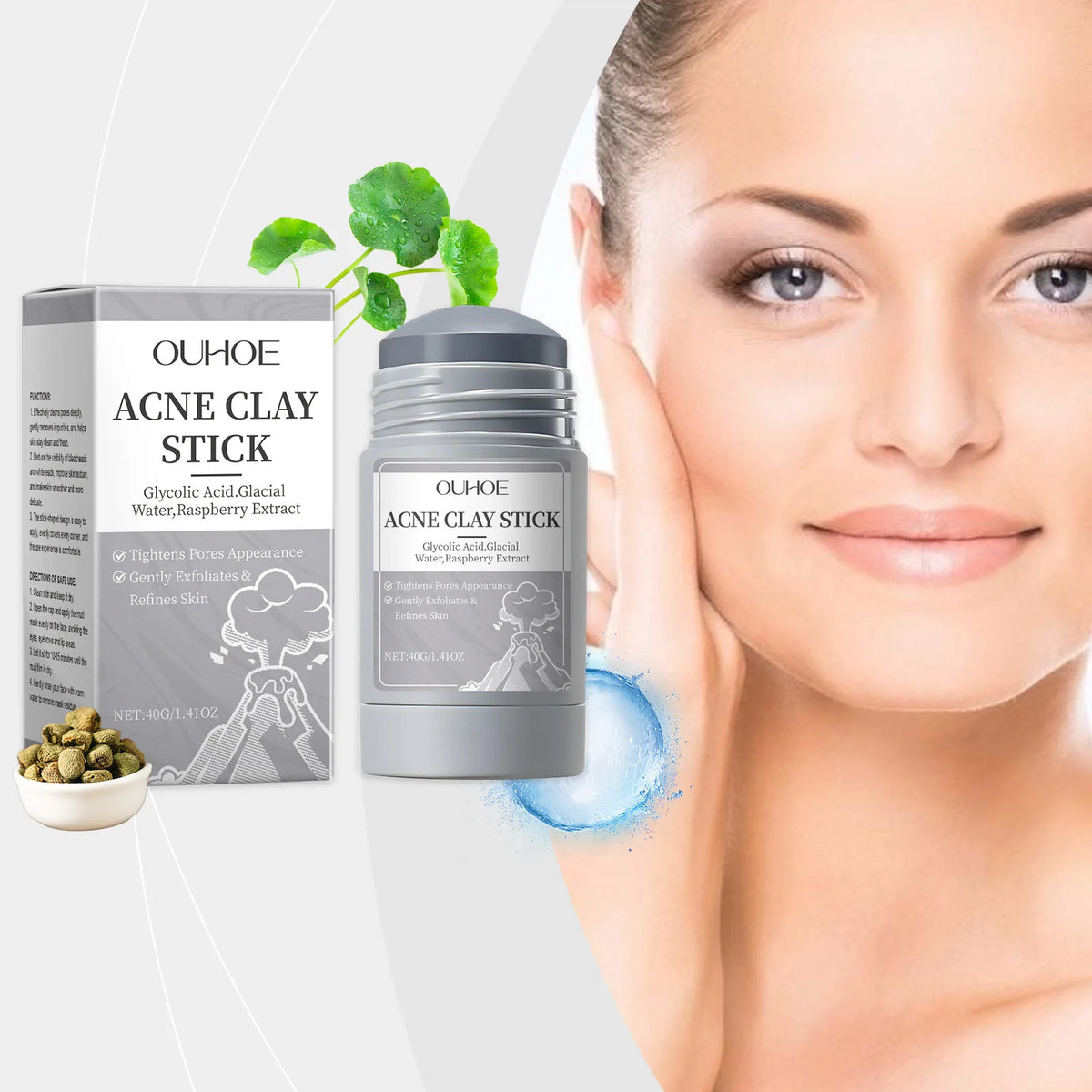 Pore Cleaning Clay Mask Mud Shrinking Pores Moisturizer Hydrating Exfoliating Oil Control Blackhead Pimple Acne Treatment Mask