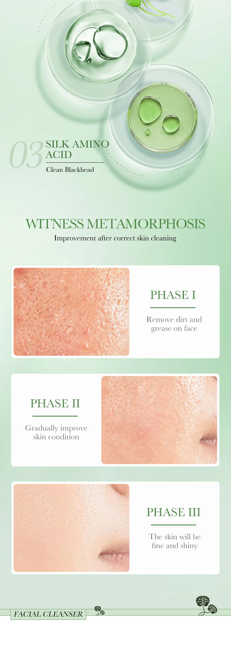 BIOAOUA Centella Asiatica Face Cleanser Gentle Daily Foam Cleanser with Hyaluronic Acid & Niacinamide for Deep Pore Cleansing