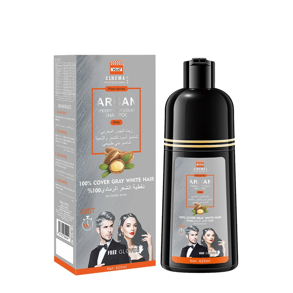 420ml Hair Dye,3-in-1 Hair Dye Shampoo Rapid Hair,Cleansing & Moisturising,Smoothing Black Hair Coloring Shampoo,Hair Care