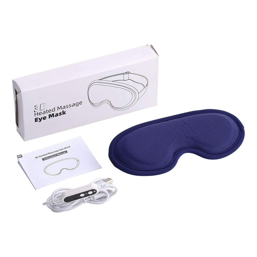 Electric Steam Eye Mask 3D Vibration Massage 5 Levels Hot Compress Smart Timing Sleep Shading Relieve Eye Fatigue Eye Care