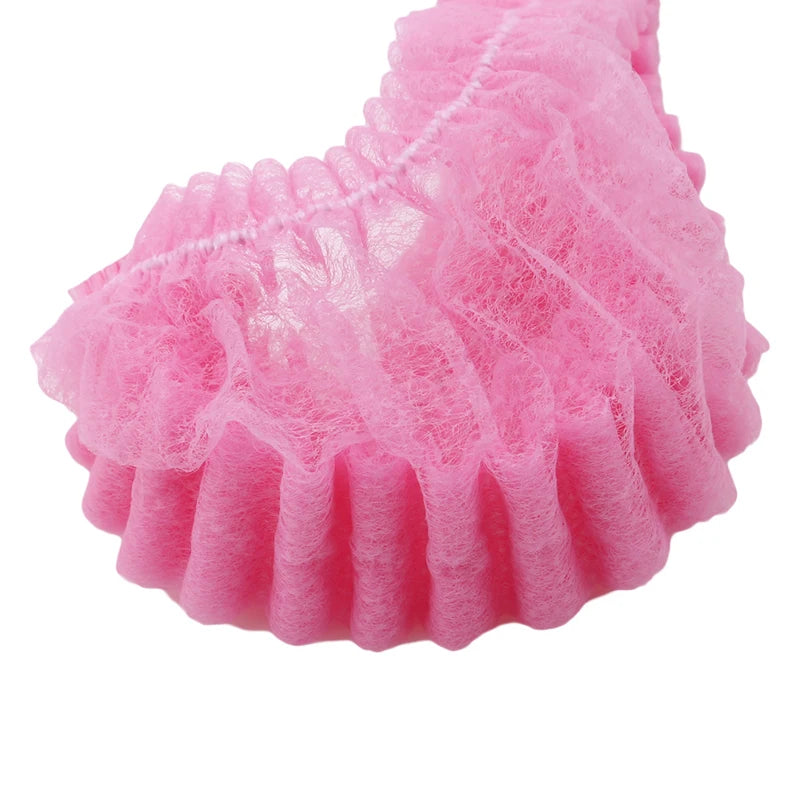 100pcs/Pack Disposable Hair Head Covers Net Bouffant Dustproof Anti Dust Caps Breathable Shower Bathing Hats Kitchen