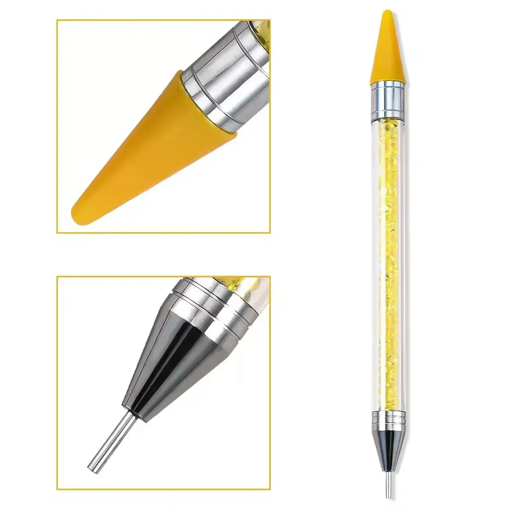 1pc Wax Nail Rhinestone Picker Dotting Pen Dual-ended Wax Pencil For Rhinestones Tip Crystal & Gem Nail Art Tool for DIY Manicur