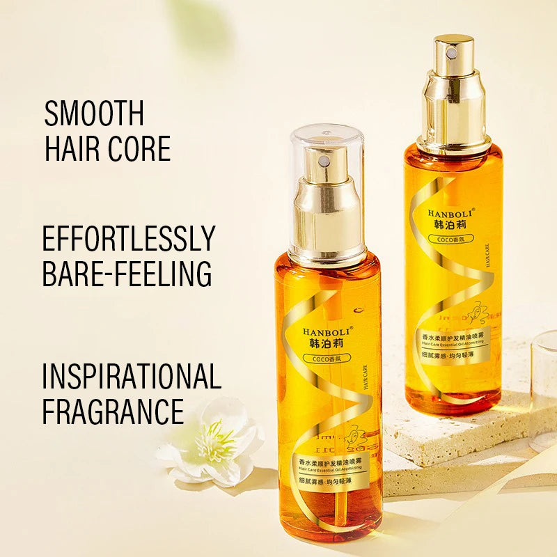 Perfume Hair Serum Spray - 2 in 1 Perfumed Smoothing Spray, Frizz Control & Anti-Static, Leave-In, Floral Scent, Quick-Dry Spray