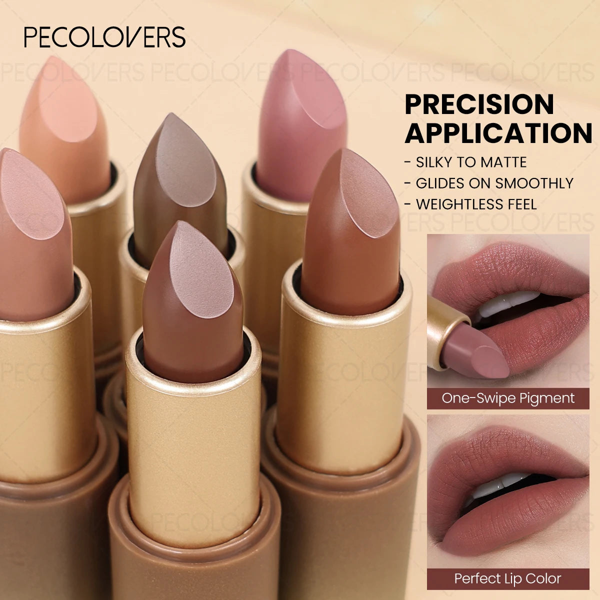 Waterproof Matte Brown Lip Glaze,Long-Lasting, Not Greasy Lip Gloss,Smooth Texture