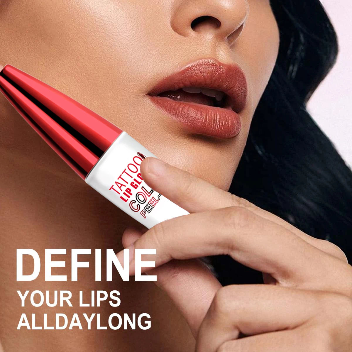 ZaiDoc Peel Off Lip Stain Tint Set 4 Colors Long Lasting Waterproof Transfer Proof Matte Finish Lip Gloss 10g Each