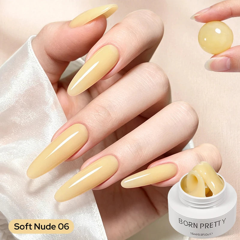 BORN PRETTY 15ml Clear Non Stick Hand Extension Gel 3D Shaping Sculpting Carving Nail Art Solid Hard Gel for Fake Nail